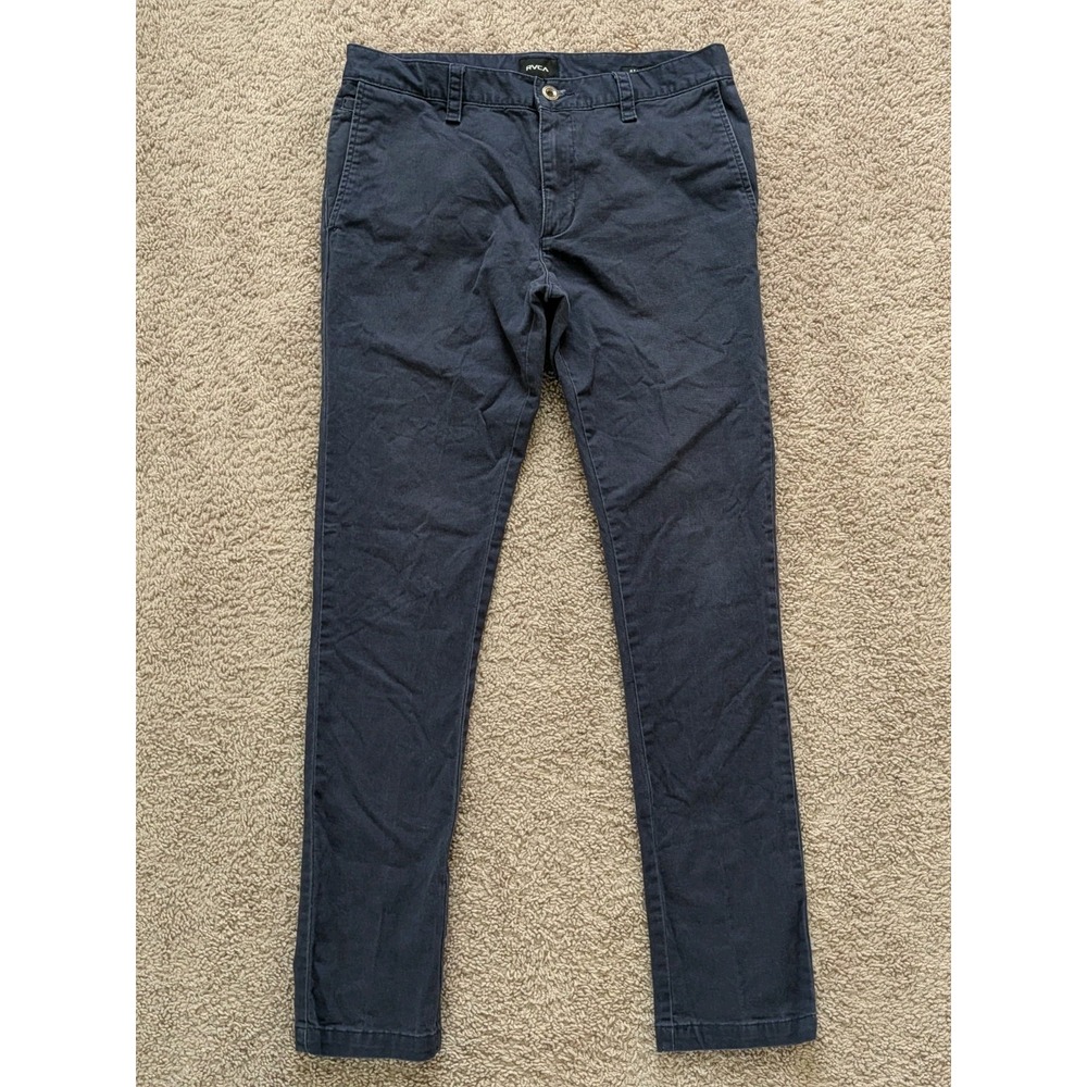 RVCA Stapler Chino Pants Mens 32x30 Dark Navy Casual Preppy Trousers